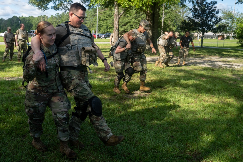 Chaplain candidates learn TCCC from 5th Combat Communications Group