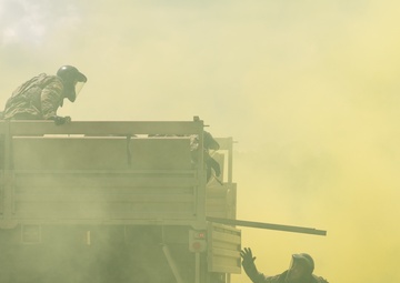 Chaplain candidates partner with 5th CCG Combat Readiness School for simulated live-fire training