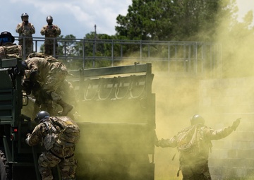 Chaplain candidates partner with 5th CCG Combat Readiness School for simulated live-fire training