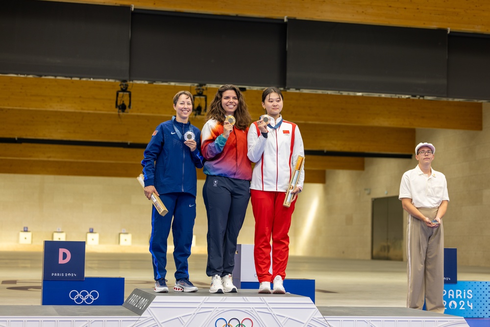 U.S. Army Sgt. Sagen Maddalena Silver medalist Women's 50m 3 position Rifle