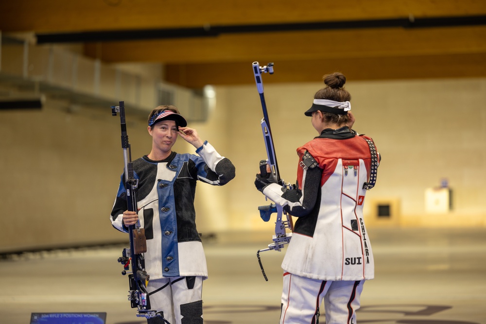 U.S. Army Sgt. Sagen Maddalena Silver medalist Women's 50m 3 position Rifle