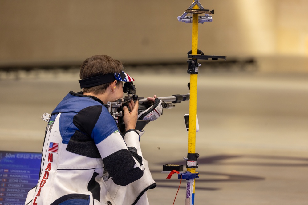 U.S. Army Sgt. Sagen Maddalena Silver medalist Women's 50m 3 position Rifle