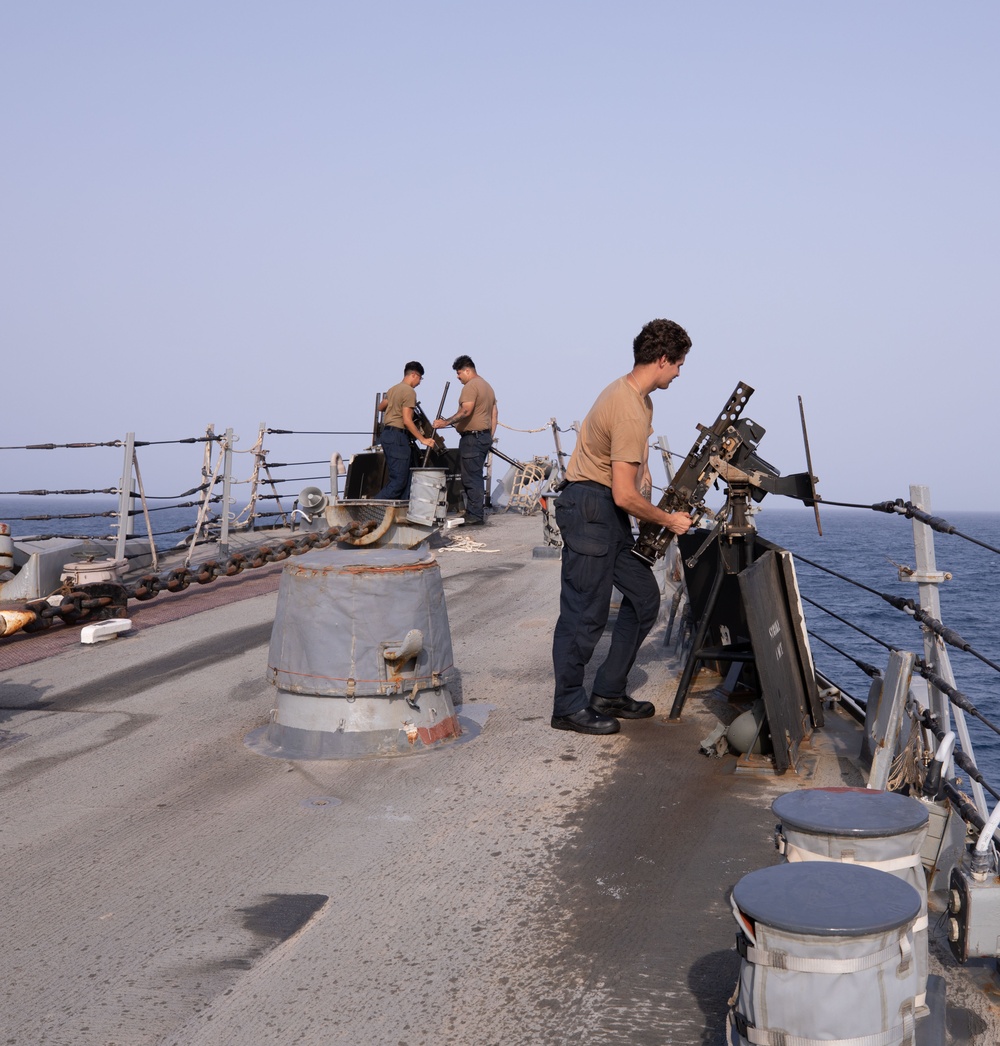 USS Cole Sailors Conduct Weapons Maintenance
