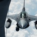 177th Fighter Wing F-16C Fighting Falcon Pulls up to refuel off of a 914th ARW KC-135 Stratotanker
