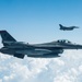 F-16s Fly alongside Niagara KC-135 Stratotanker awaiting refuel