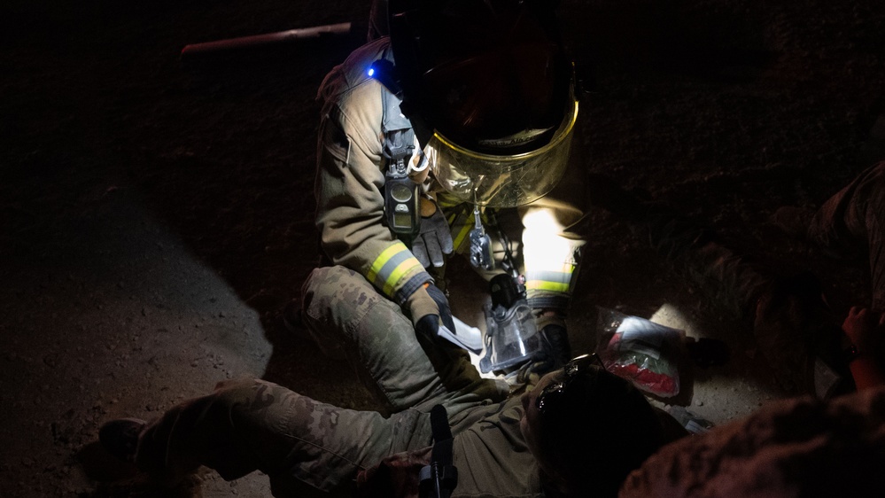 Emergency personnel test their rapid response