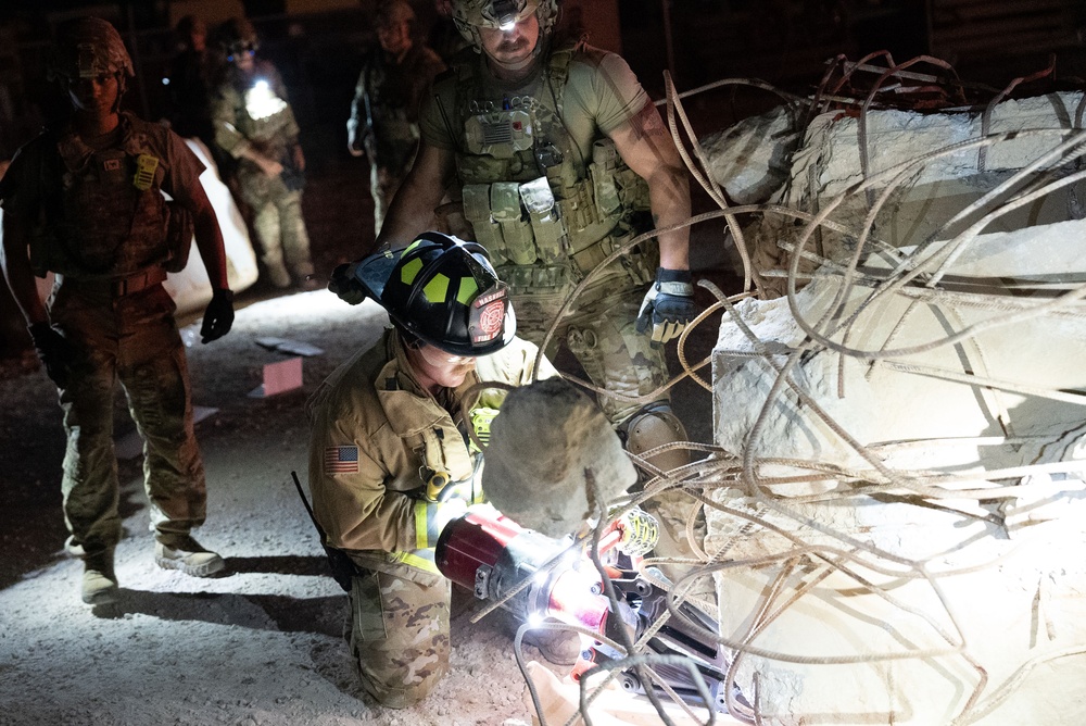 Emergency personnel test their rapid response