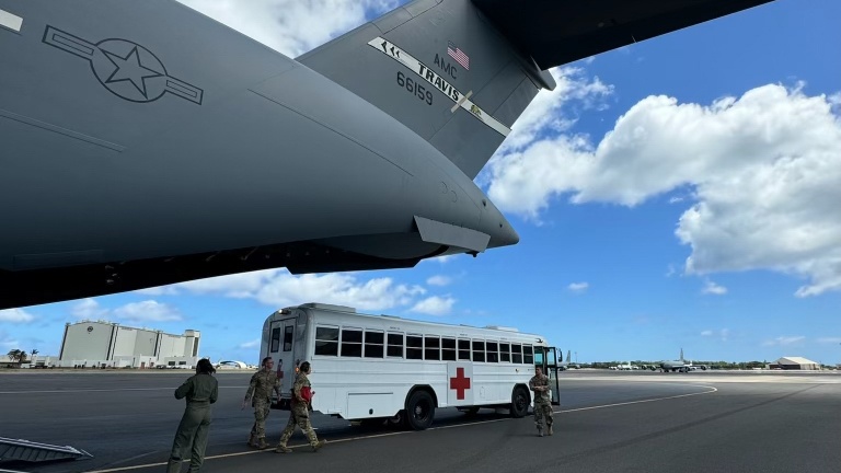 Air Force brother and Army sister deliver medical transport in joint mission