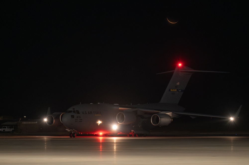 C-17 Globemaster IIIs arrive at Nellis AFB for Bamboo Eagle 24-3