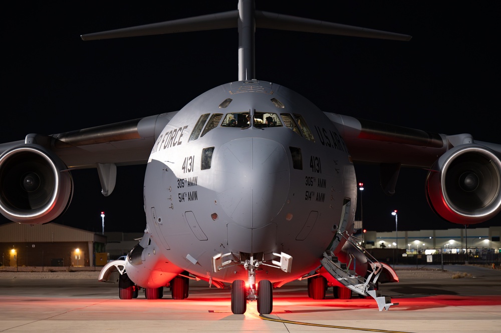 C-17 Globemaster IIIs arrive at Nellis AFB for Bamboo Eagle 24-3