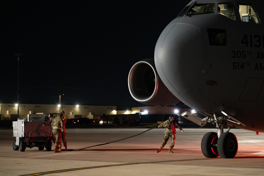 C-17 Globemaster IIIs arrive at Nellis AFB for Bamboo Eagle 24-3