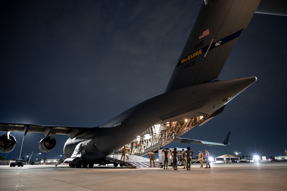 C-17 Globemaster IIIs arrive at Nellis AFB for Bamboo Eagle 24-3