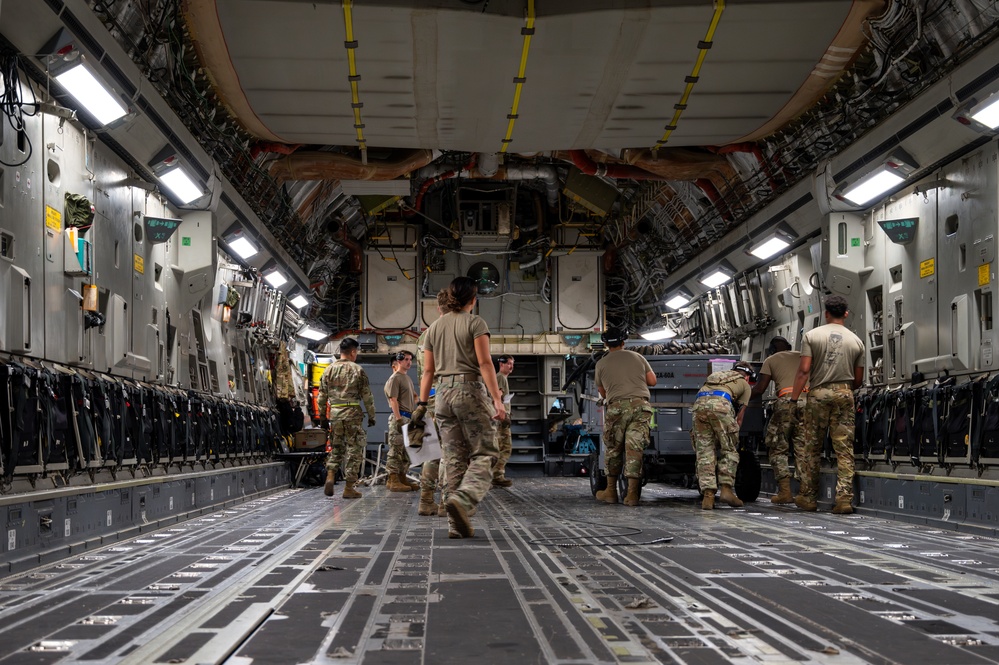 C-17 Globemaster IIIs arrive at Nellis AFB for Bamboo Eagle 24-3