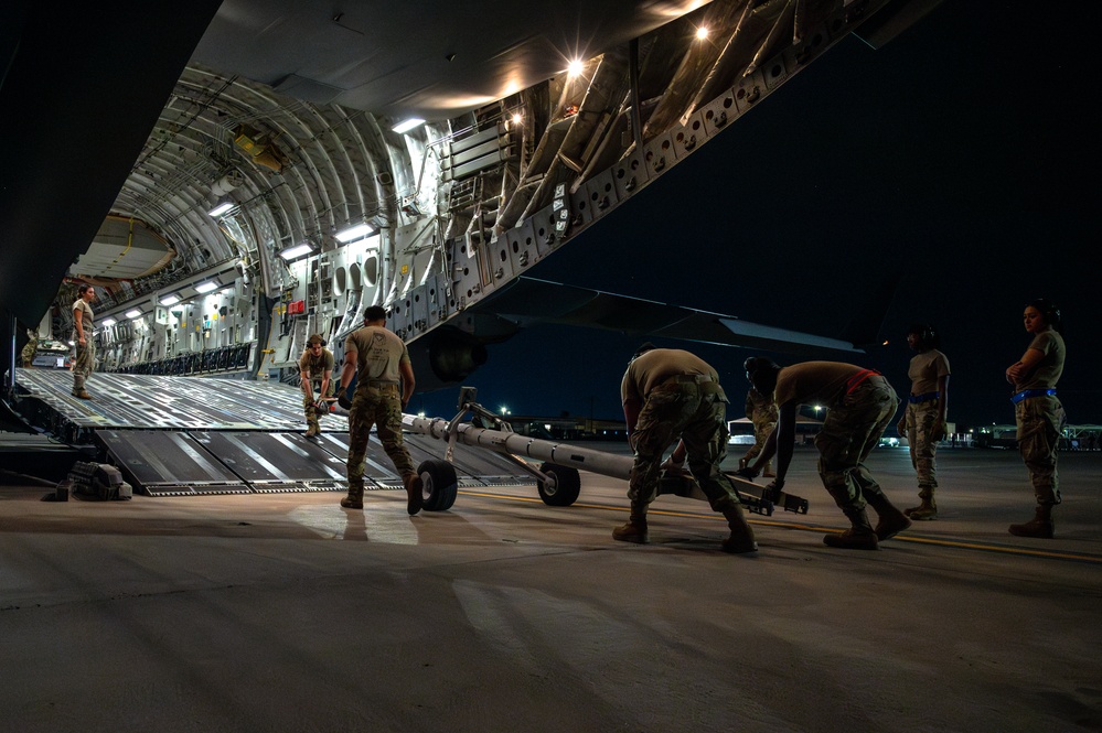 C-17 Globemaster IIIs arrive at Nellis AFB for Bamboo Eagle 24-3