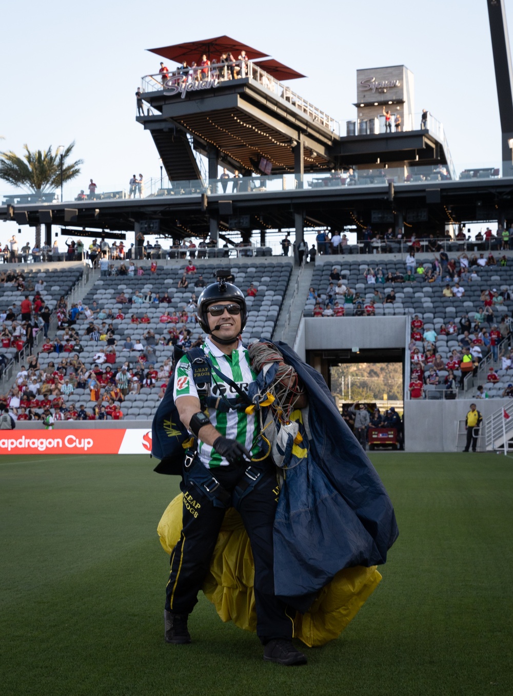Navy Parachute Team Drops into International Friendly