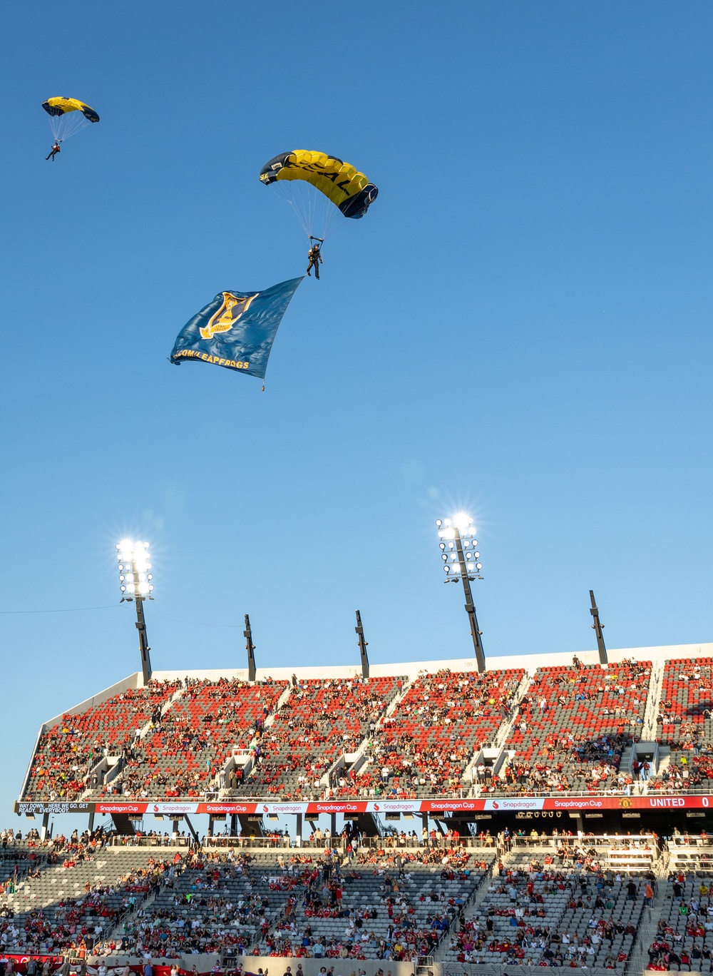 Navy Parachute Team Drops into International Friendly
