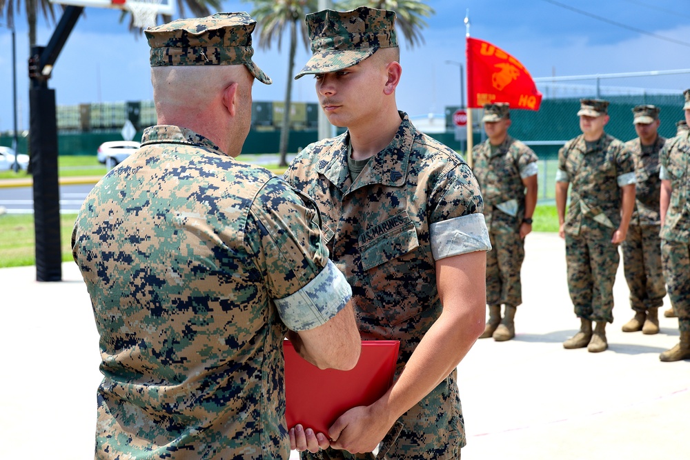 King Meritoriously Promoted to Sergeant at Blount Island