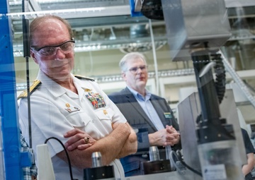 Navy Admiral Visits with North Dakota State University Students and Research Institutions