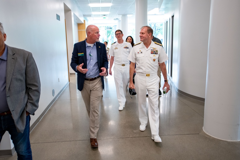 Navy Admiral Visits with North Dakota State University Students and Research Institutions