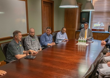 Navy Admiral Visits with North Dakota State University Students and Research Institutions