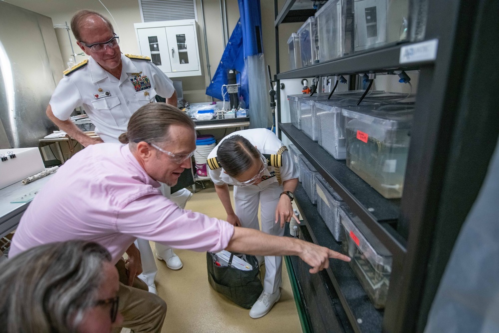 Navy Admiral Visits with North Dakota State University Students and Research Institutions