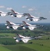 Thunderbirds fly over Oshkosh EAA AirVenture