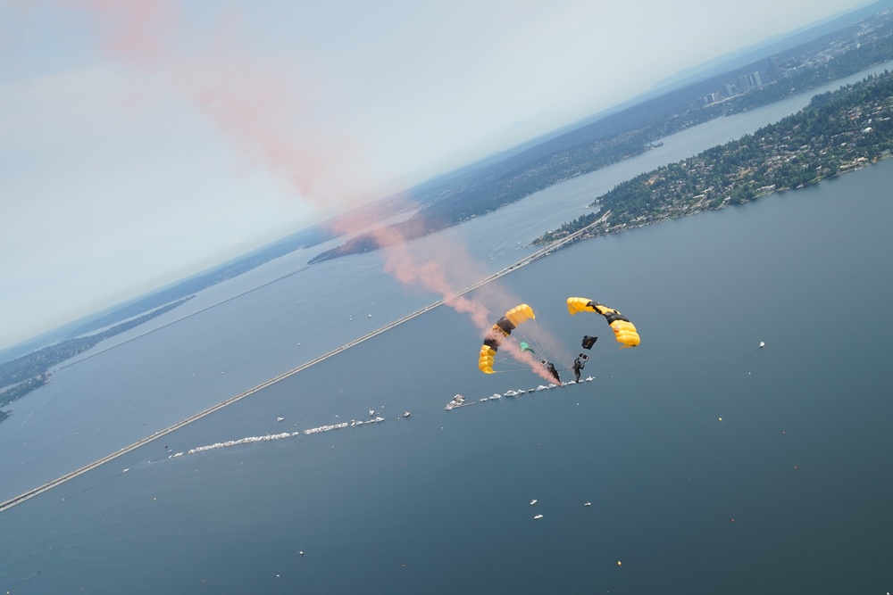 Army Golden Knights jump at Boeing SeaFair Airshow