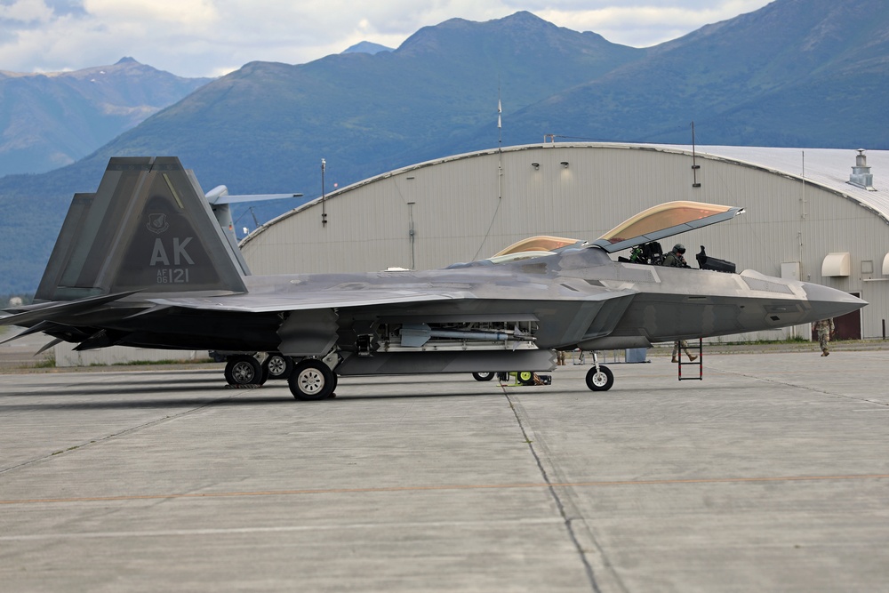 ANG 176th WNG conducts FARP training with 477th FG F-22 Raptors