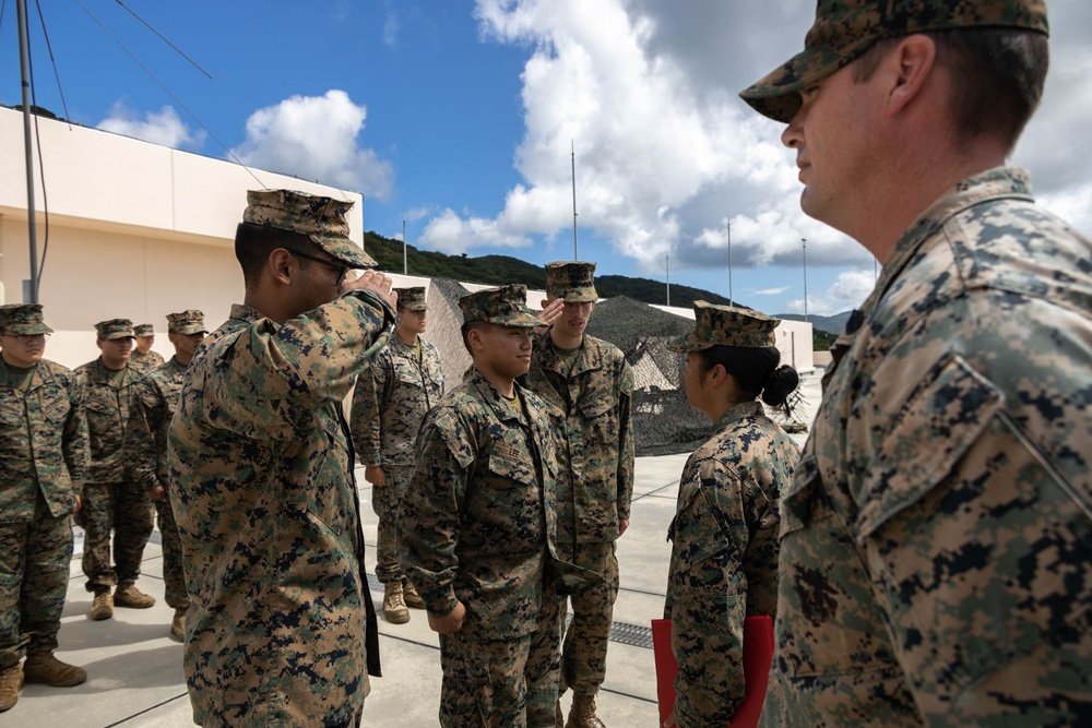 RD24 | 12th MLR Promotes Lance Cpl. Lee to Noncommissioned Officer Ranks on JGSDF Camp Ishigaki