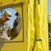 U.S. Air Force Maj. Stephen Kesterson and Capt. James Hanes set up a decontamination tent on Blackfeet Indian Reservation