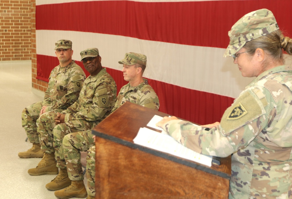 The Headquarters and Headquarters Company, 60th Troop Command held a change of responsibility ceremony Aug. 4, 2024 in Raleigh, NC where First Sgt. Christopher Brophy assumed responsibility from First Sgt. Giovanni Ford.