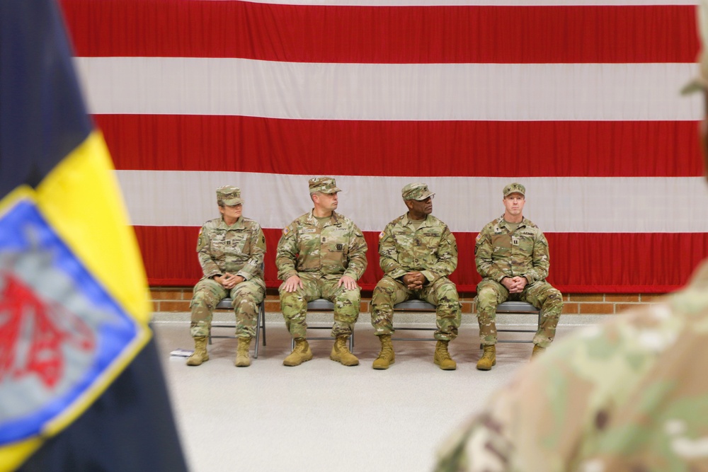 The Headquarters and Headquarters Company, 60th Troop Command held a change of responsibility ceremony Aug. 4, 2024 in Raleigh, NC where First Sgt. Christopher Brophy assumed responsibility from First Sgt. Giovanni Ford.