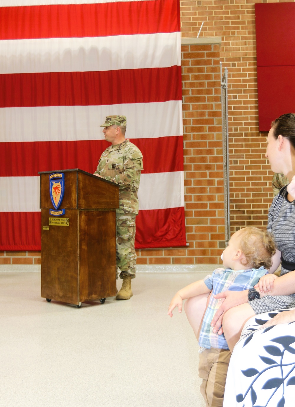 The Headquarters and Headquarters Company, 60th Troop Command held a change of responsibility ceremony Aug. 4, 2024 in Raleigh, NC where First Sgt. Christopher Brophy assumed responsibility from First Sgt. Giovanni Ford.