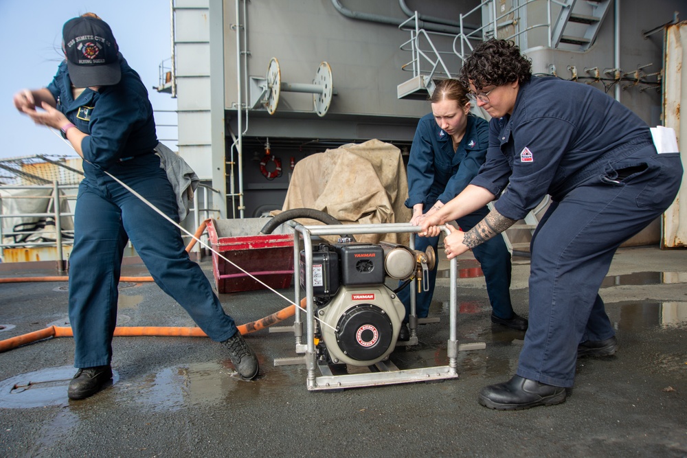 Nimitz Sailors Test Water Pump