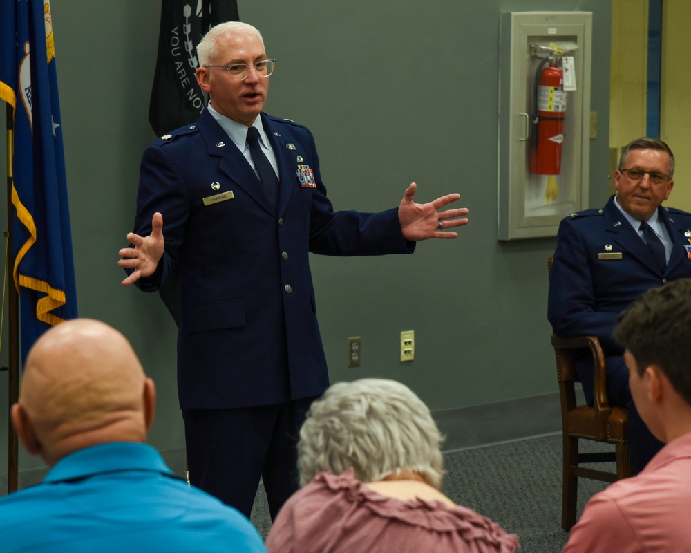 MAJ Chuck Hawkins is promoted in a ceremony