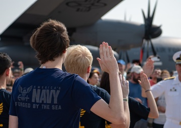 Navy’s Old Goat Enlists Navy’s Newest Sailors