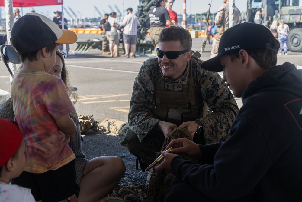 U.S. Marines set up static display during Seafair