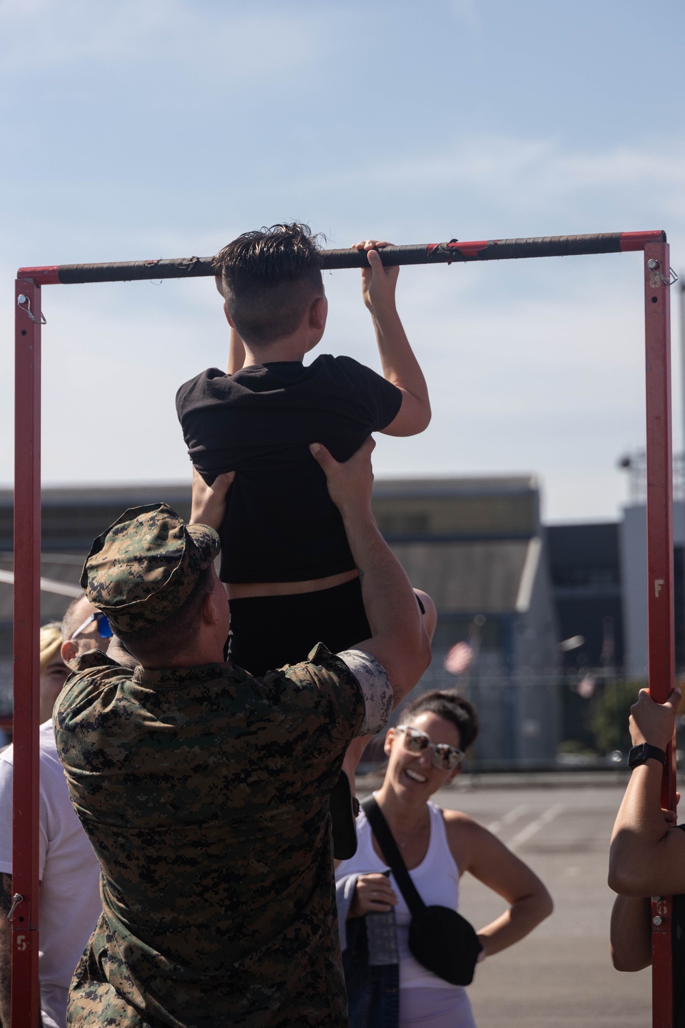 U.S. Marines set up static display during Seafair