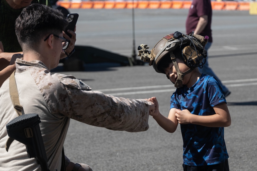 U.S. Marines set up static display during Seafair