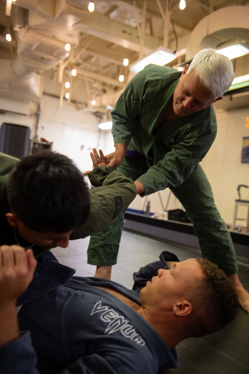 Jiu Jitsu training aboard Boxer
