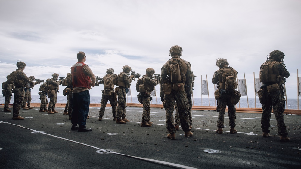 BLT 1/5 Maintains Combat Marksmanship Aboard USS Boxer