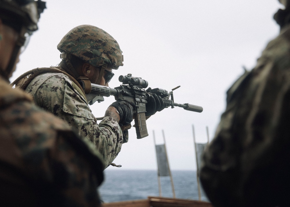 BLT 1/5 Maintains Combat Marksmanship Aboard USS Boxer