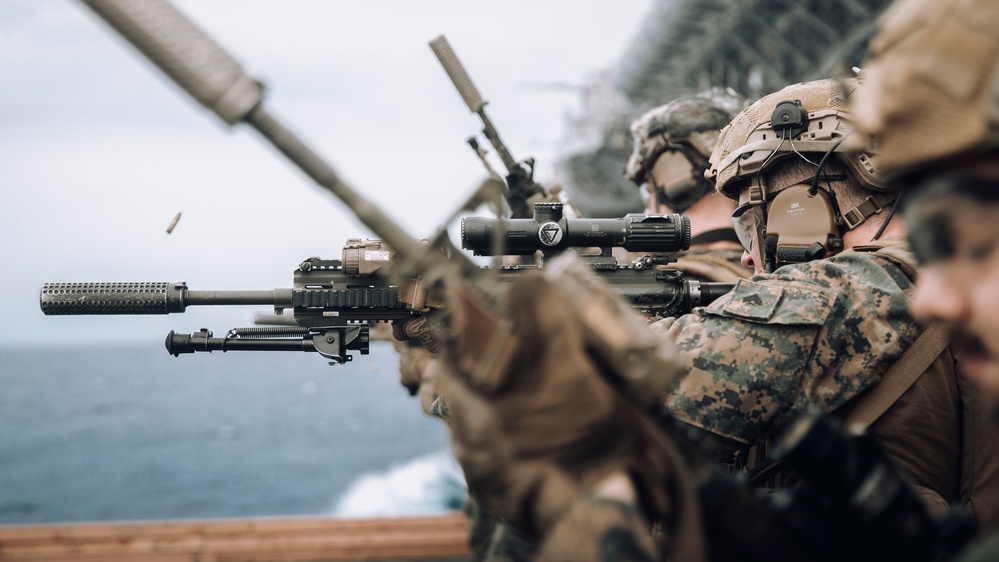 BLT 1/5 Maintains Combat Marksmanship Aboard USS Boxer