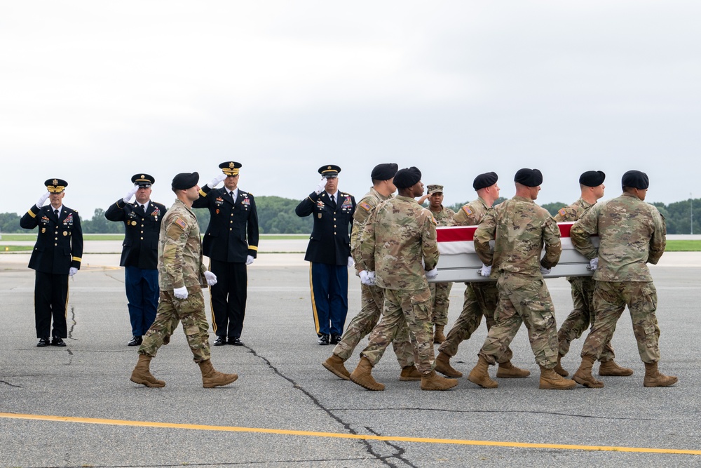 Army Spc. Travis J. Pameni honored in dignified transfer Aug. 4