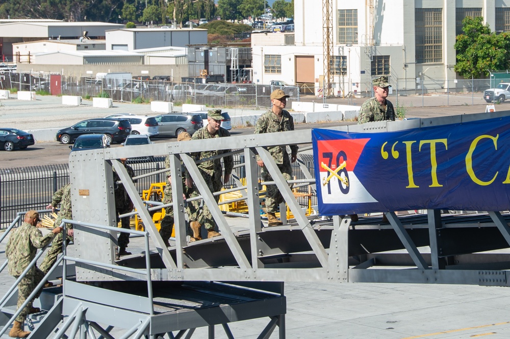 USS Ronald Reagan (CVN 76) hosts a tour for Reserve Commander 3rd Fleet Logistics Response Cell