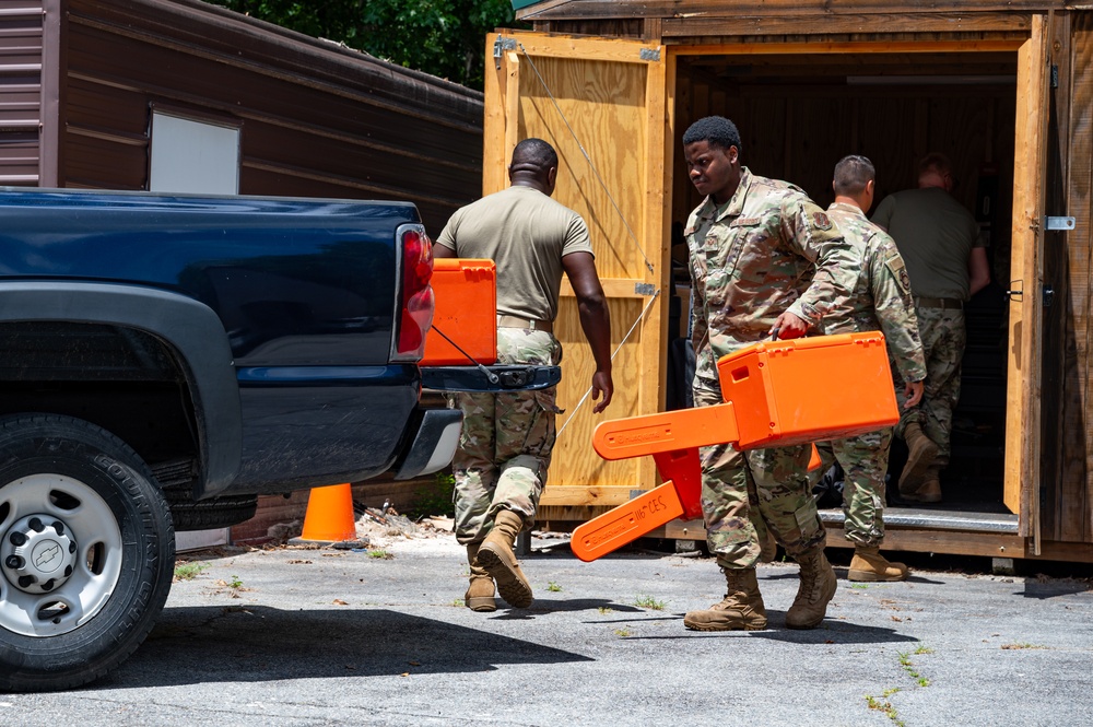 Photo of 116th Civil Engineer Squadron preparing for a domestic operations mission
