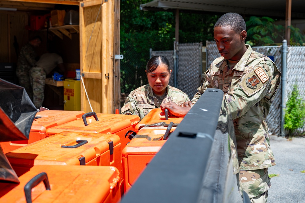 Photo of 116th Civil Engineer Squadron preparing for a domestic operations mission