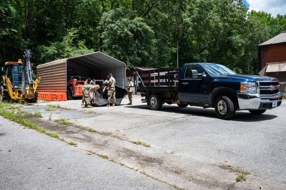 Photo of 116th Civil Engineer Squadron preparing for a domestic operations mission