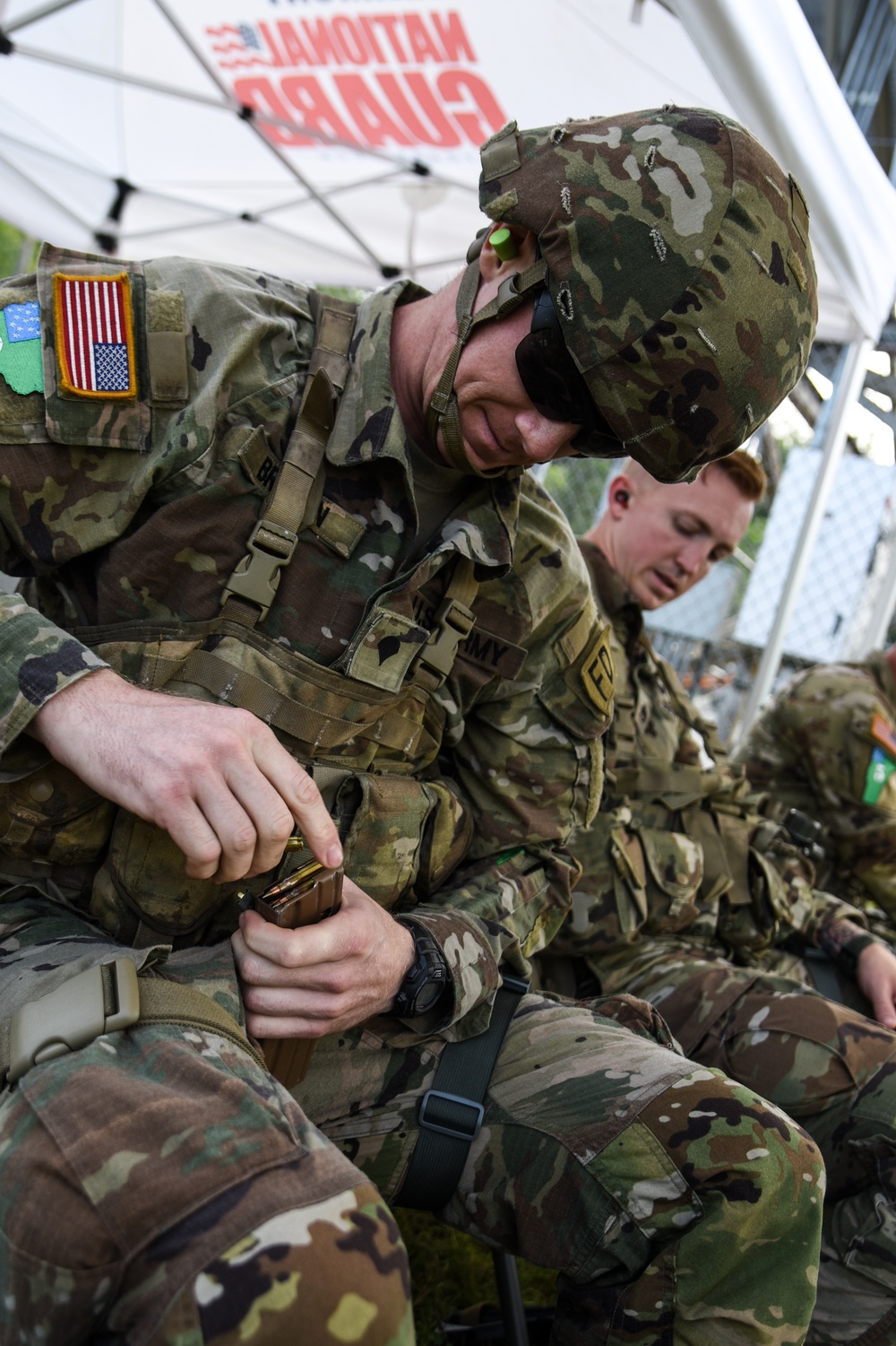 National Guard Best Warrior competitors prepare for weapons qualification National Guard Best Warrior competitors prepare for weapons qualification