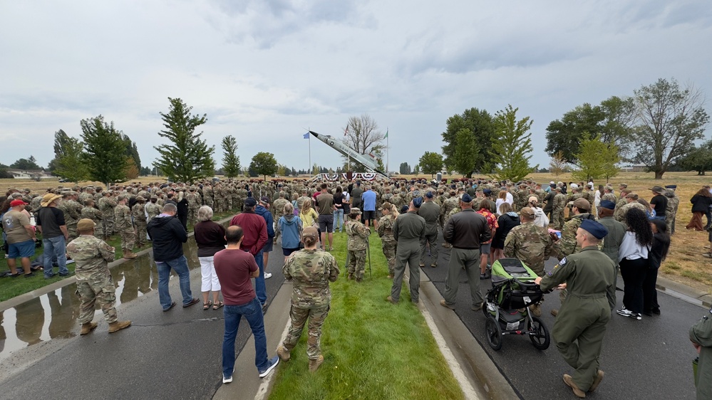 Members and families of the 141st Air Refueling Wing gathered at Fairchild Air Force Base, on August 4, 2024 to celebrate the 100th birthday bash.